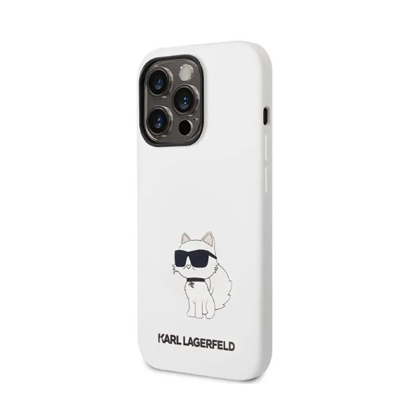 Karl Lagerfeld Silicone NFT Choupette – dėklas iPhone 14 Pro (baltas)