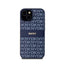 DKNY Leather Mono Stripe & Metal Logo - dėklas, skirtas iPhone 15 / 14 / 13 (mėlynas)