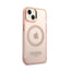 Guess Gold Outline Translucent MagSafe – dėklas iPhone 14 Plus (rožinis)