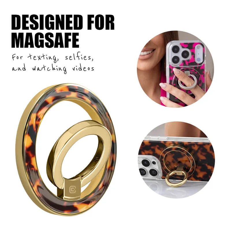 Crong Deluxe RING Holder – magnetinis telefono laikiklis MagSafe (Tortoise)