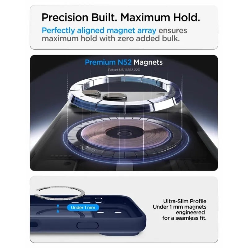 Spigen Ultra Hybrid Mag MagSafe – dėklas, skirtas iPhone 18 Pro Max / 17 Pro Max (Frost Deep Blue)