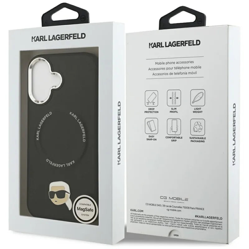 Karl Lagerfeld Karl Pin MagSafe – dėklas iPhone 17 (juodas)