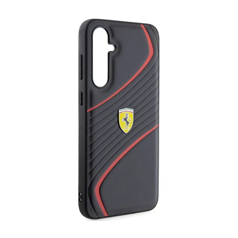 Ferrari Twist Metal Logo – Samsung Galaxy S23 FE dėklas (juodas)