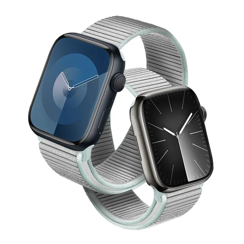 Crong Nylon – Sportinis dirželis Apple Watch 38/40/41/42 mm (pastelinė pilka)