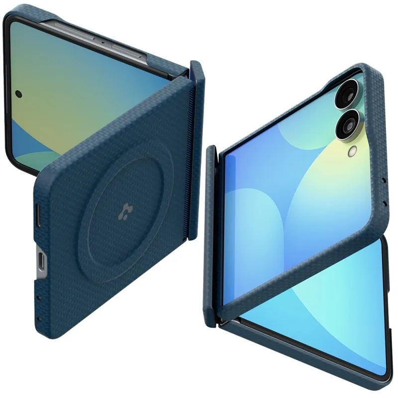 Spigen AirSkin Aramid MagSafe – Dėklas Samsung Galaxy Z Flip 8 (tamsiai mėlynas)
