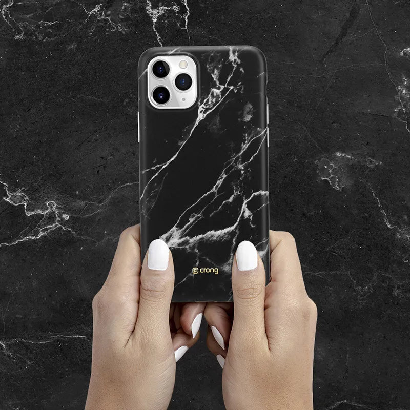 „Crong Marble Case“ – „iPhone 11 Pro“ dėklas (juodas)