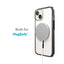 Speck Presidio Perfect-Clear su Impact Geometry® + MagSafe – dėklas, skirtas iPhone 15 Plus / 14 Plus su MICROBAN danga (skaidrus / juodas)