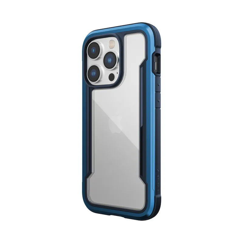X-Doria Raptic Shield - aliuminis dėklas, skirtas iPhone 14 Pro (išbandytas atsparumas kritimui iš 3 m aukščio) (jūrinė mėlyna)