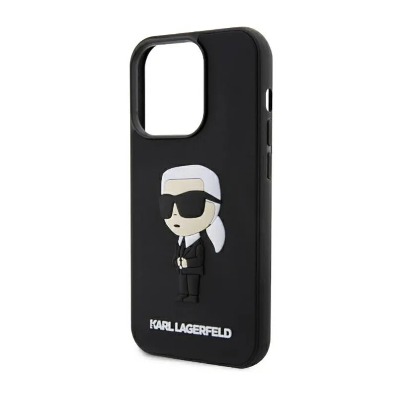 Karl Lagerfeld 3D Rubber NFT Ikonik – dėklas iPhone 14 Pro (juodas)