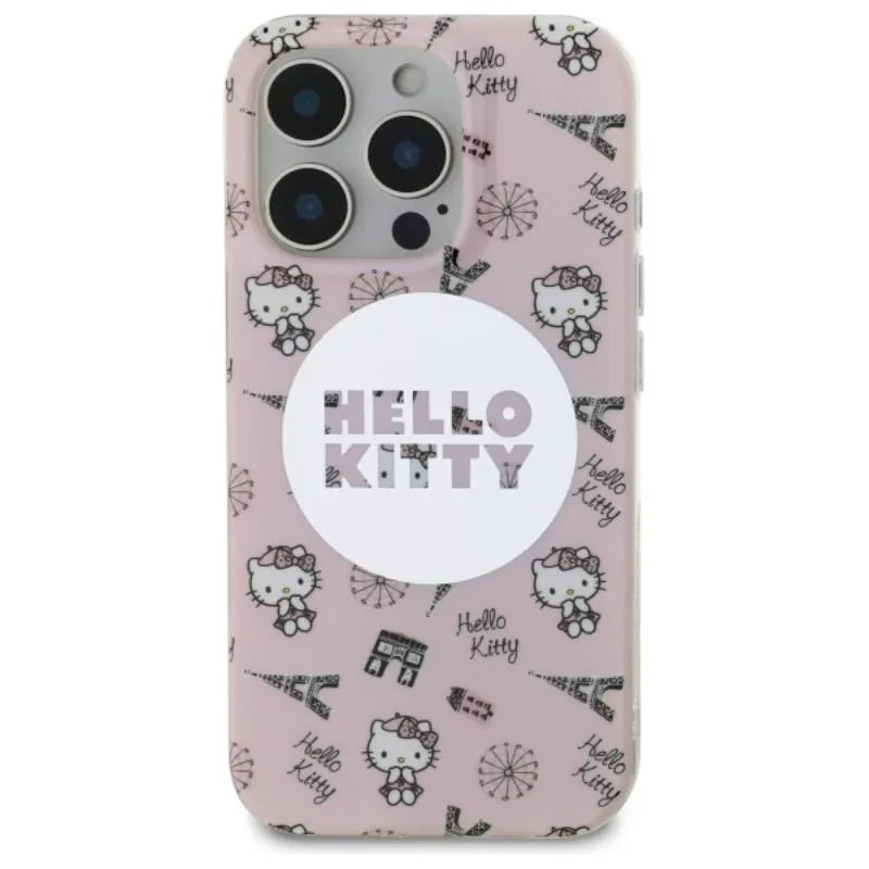 Hello Kitty IML All Over Paris MagSafe – dėklas iPhone 16 Pro (rožinis)