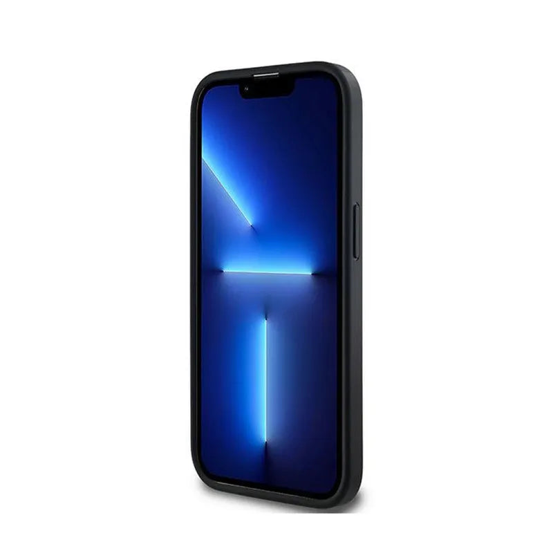 DKNY Leather Checkered Mono Pattern MagSafe – dėklas iPhone 14 Pro Max (juodas)