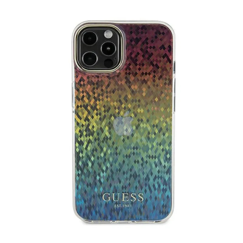 Guess IML Faceted Mirror Disco Iridescent – dėklas iPhone 13 Pro (vaivorykštinis)