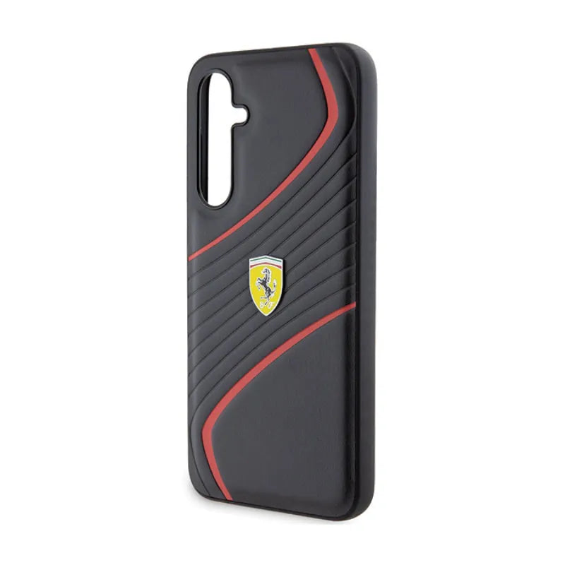 Ferrari Twist Metal Logo – Samsung Galaxy S23 FE dėklas (juodas)
