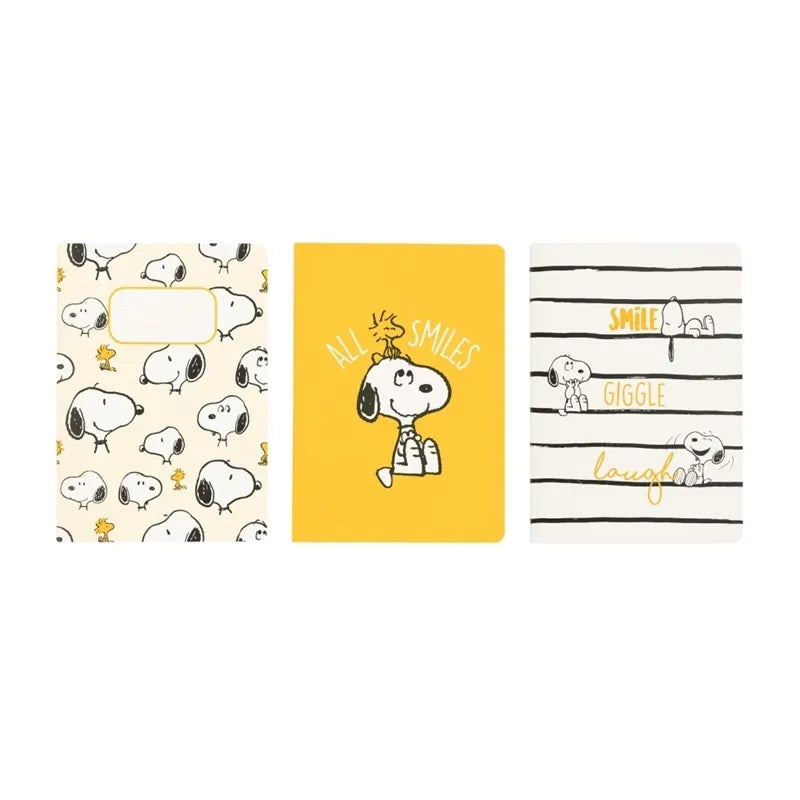 Snoopy – A6 sąsiuvinių rinkinys iš „Lazy Days“ kolekcijos (3 vnt.)