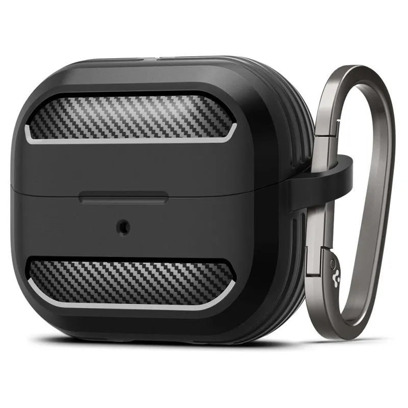 Spigen Rugged Armor – Dėklas Samsung Galaxy Buds 3 / 3 FE / 3 Pro (Matinė juoda)