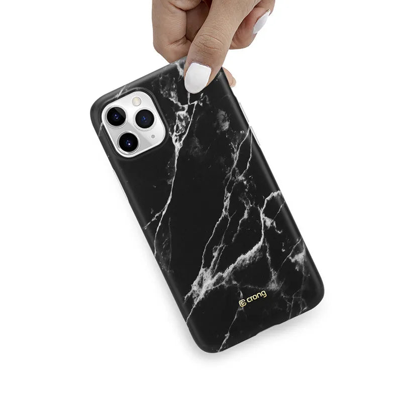„Crong Marble Case“ – „iPhone 11 Pro“ dėklas (juodas)