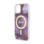 Guess Golden Marble MagSafe - Dėklas iPhone 14 (Violetinis)