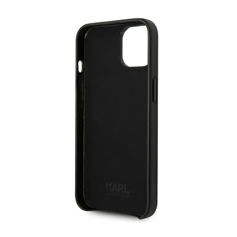 Karl Lagerfeld Leather Perforated Logo dėklas – dėklas iPhone 14 Plus (juodas)