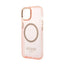 Guess Gold Outline Translucent MagSafe – dėklas iPhone 14 Plus (rožinis)