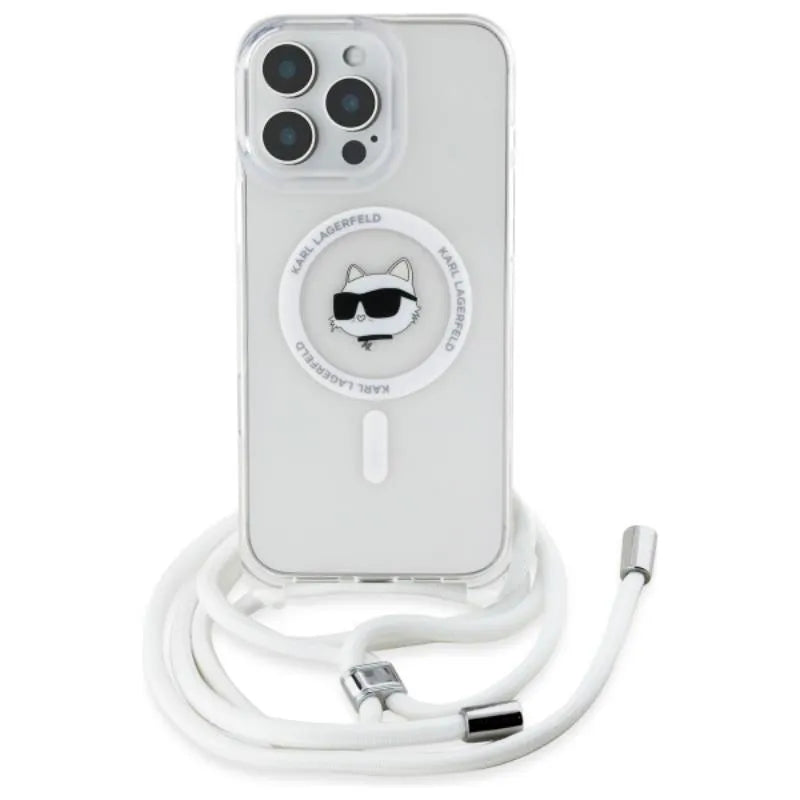 Karl Lagerfeld IML Choupette Head & Cord MagSafe – dėklas iPhone 16 Pro Max (skaidrus)