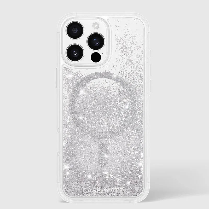 Case-Mate Waterfall MagSafe – dėklas, skirtas iPhone 16 Pro Max (sidabrinis)