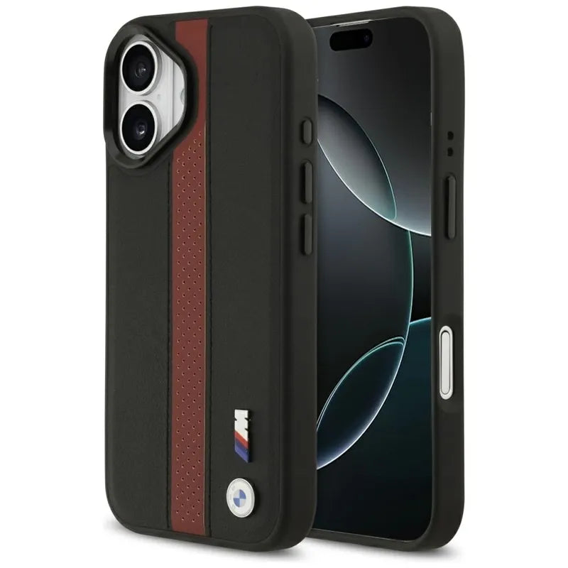 BMW M Perforated Stripe Logo MagSafe – iPhone 17 dėklas (raudonas)