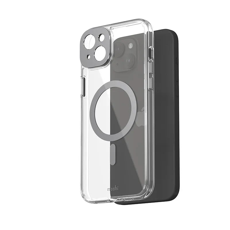 Moshi iGlaze MagSafe – Dėklas, skirtas iPhone 15 Plus (Meteorite Gray)
