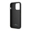 BMW Leather Blue Dots – dėklas iPhone 14 Pro Max (juodas)