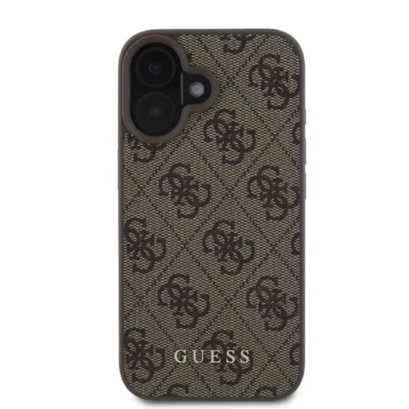 Guess 4G Classic – dėklas iPhone 16 (rudas)
