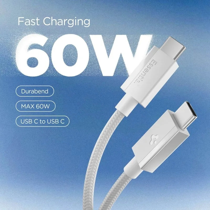 Spigen EB6015CC Essential – USB-C į USB-C laidas 60W 1,5 m (baltas)
