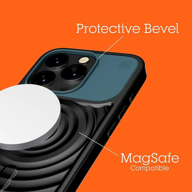 STM Reawaken Ripple MagSafe – Dėklas skirtas iPhone 15 (Juoda / Atlanto spalva)