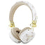 Guess 4G Triangle Round Shape – belaidės „over-ear“ tipo „Bluetooth“ ausinės su ENC (baltos)