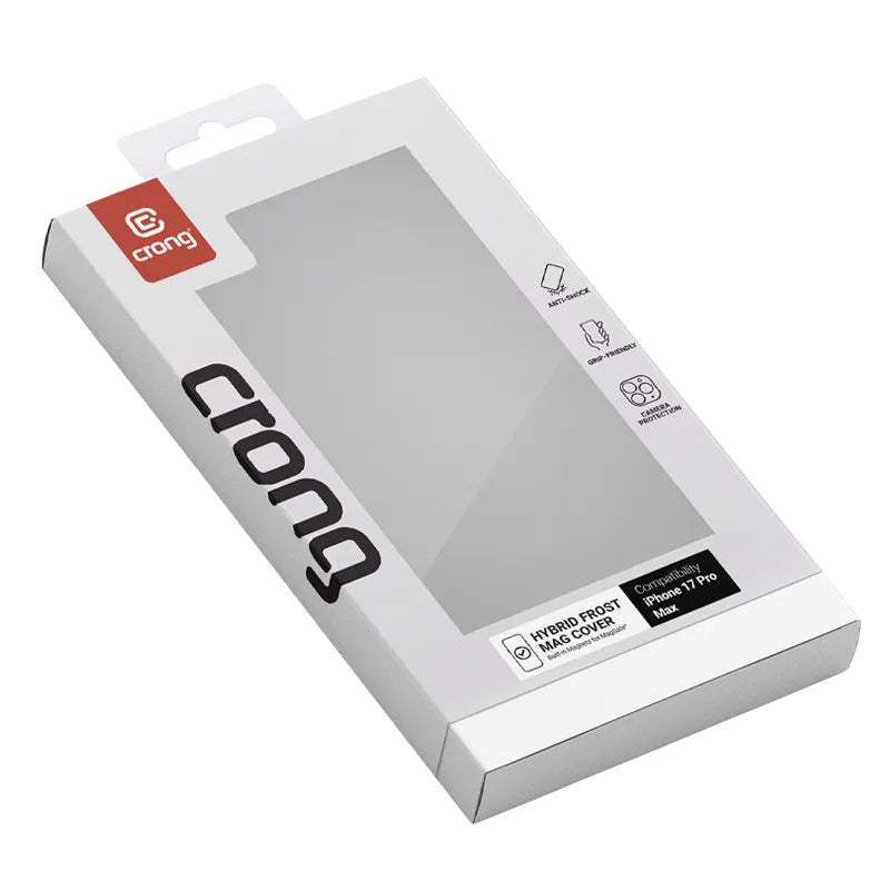 „Crong Hybrid Frost MAG Cover“ – „MagSafe“ dėklas „iPhone 17 Pro Max“ (juodas)