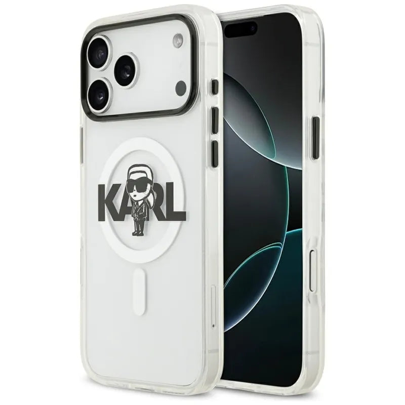 Karl Lagerfeld IML Karl Sketch Logo MagSafe – dėklas iPhone 17 Pro Max (skaidrus)