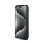 DKNY Leather Mono Stripe & Metal Logo - dėklas, skirtas iPhone 15 / 14 / 13 (mėlynas)