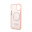 Guess Gold Outline Translucent MagSafe – dėklas iPhone 14 Plus (rožinis)