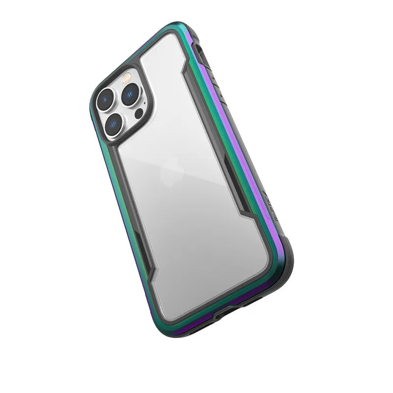 X-Doria Raptic Shield – aliumininis dėklas, skirtas iPhone 14 Pro Max (atlaiko kritimą iš 3 m) (vaivorykštinis)