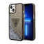 Guess Liquid Glitter Triangle Logo dėklas - Dėklas iPhone 14 Plus (Juodas)