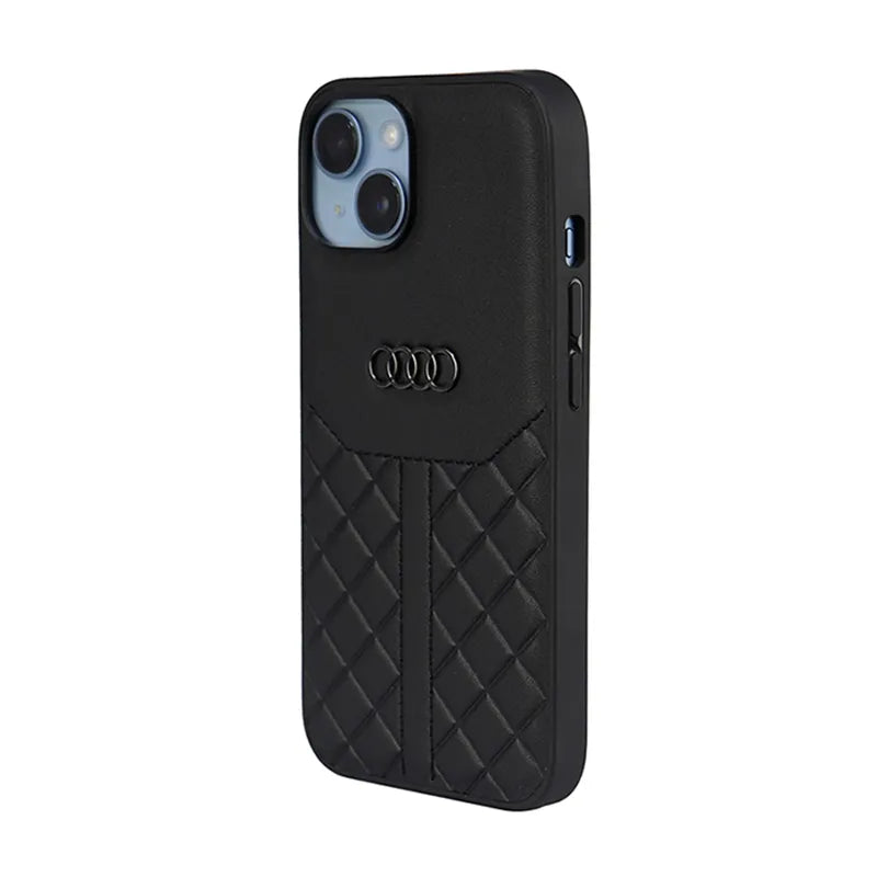 Audi Genuine Leather – dėklas iPhone 14 (juodas)