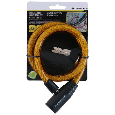Dunlop - Spiralinė rakinama dviračio spyna 65 cm (oranžinė)