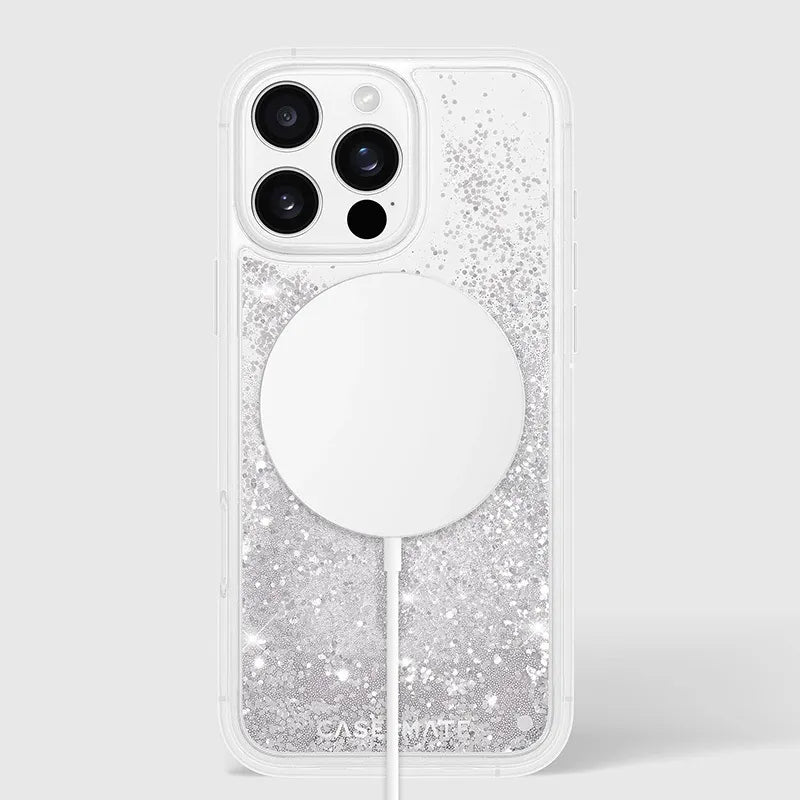 Case-Mate Waterfall MagSafe – dėklas, skirtas iPhone 16 Pro Max (sidabrinis)