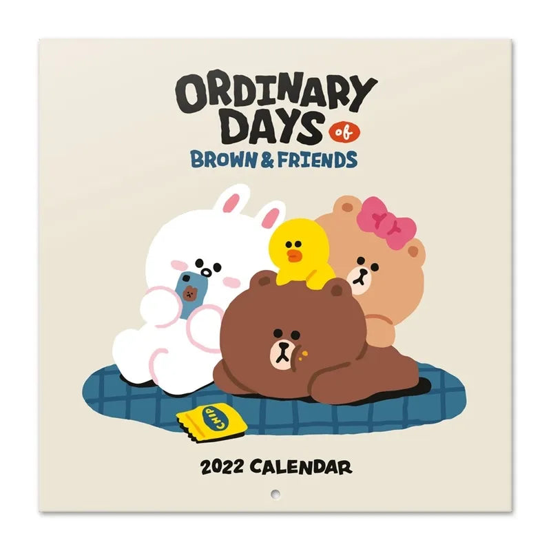 Line Friends – 2022 m. kalendorius, 30x30 cm
