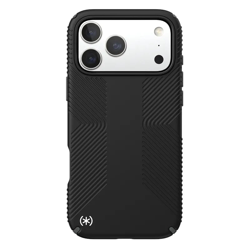 Speck Presidio2 Grip MagSafe – iPhone 17 Pro Max dėklas (juodas / pilkas / baltas)