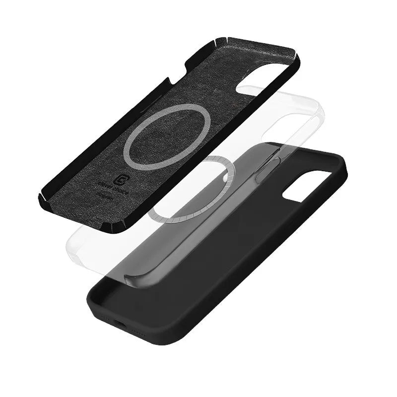 Crong Color Cover Magnetic – iPhone 14 Plus MagSafe dėklas (juodas)