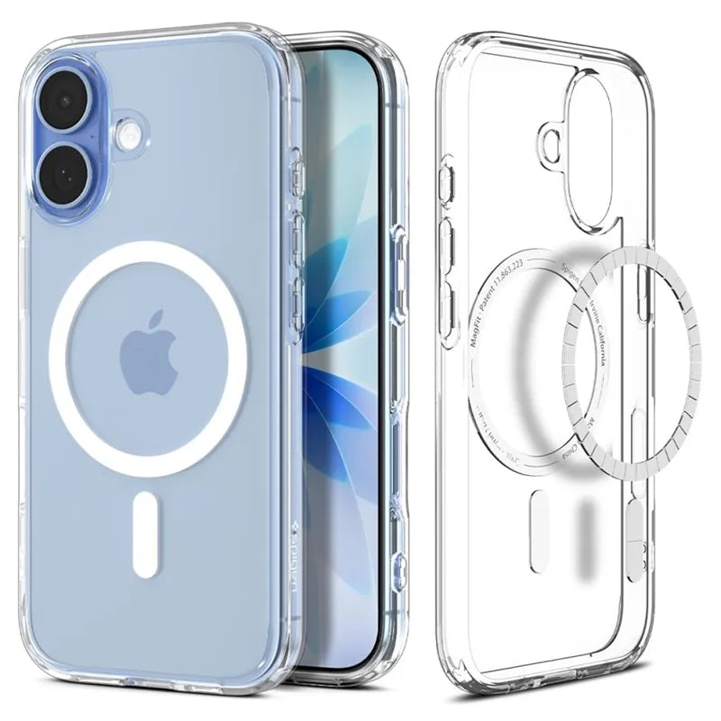 Spigen Ultra Hybrid Mag MagSafe – dėklas iPhone 17 (skaidrus/baltas)