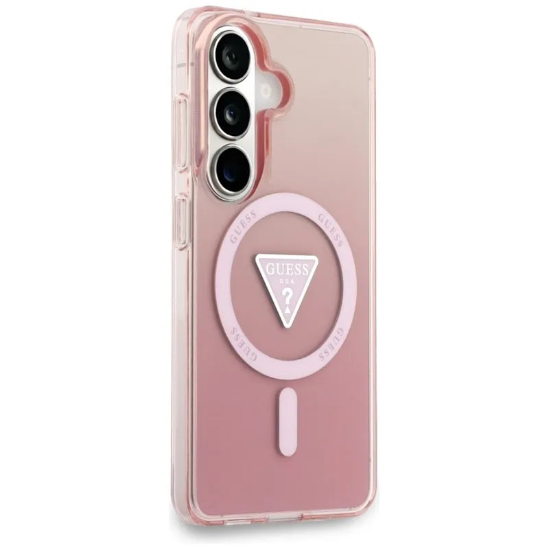 Guess IML Gradient Triangle MagSafe – Samsung Galaxy S26 dėklas (rožinis)