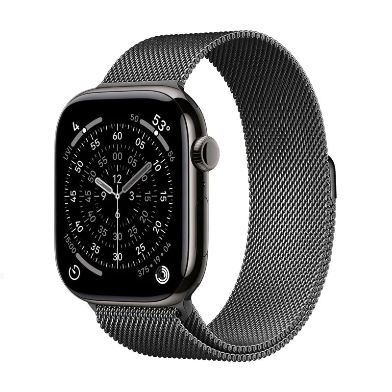Crong Milano Steel – nerūdijančio plieno dirželis Apple Watch 38/40/41/42 mm (grafito spalvos)