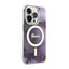 Guess Golden Marble MagSafe – dėklas iPhone 14 Pro (violetinis)