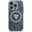 Guess IML Metal Glitter 4G Circle Triangle MagSafe – dėklas iPhone 16 Pro Max telefonui (mėlynas)