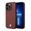 BMW Leather Diamond Pattern – dėklas iPhone 14 Pro Max (bordo spalvos)